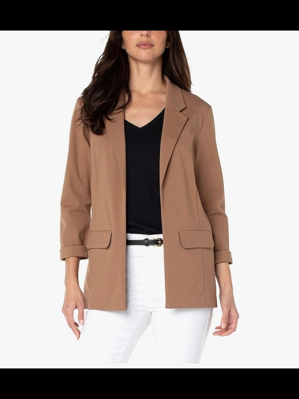Liverpool Camel Open-Front Blazer Jacket 1X